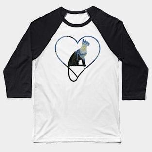 Cat Love Starry Night Baseball T-Shirt